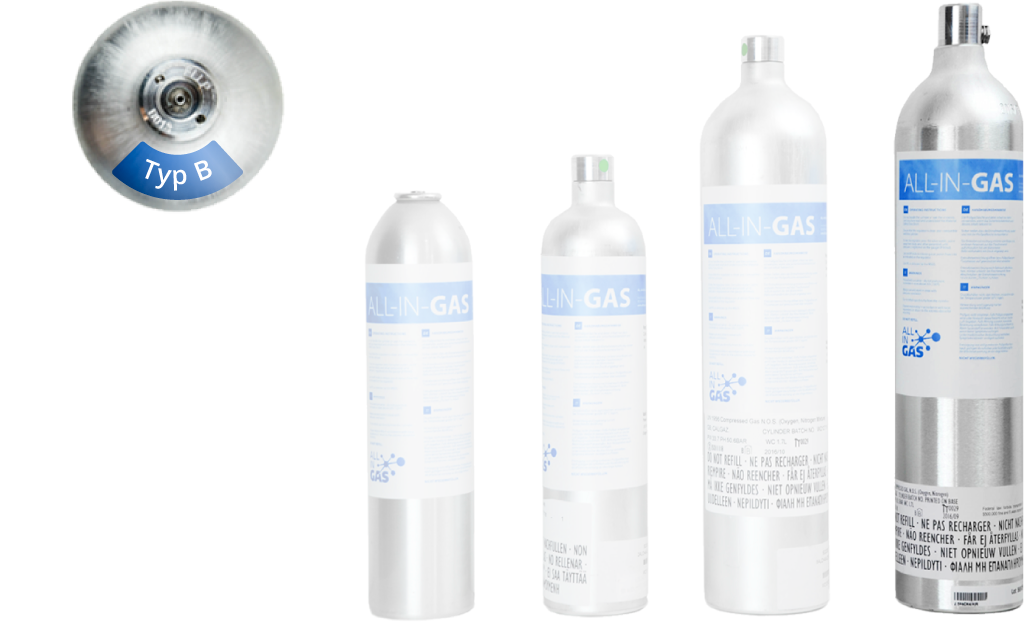 Vier Gasflaschen