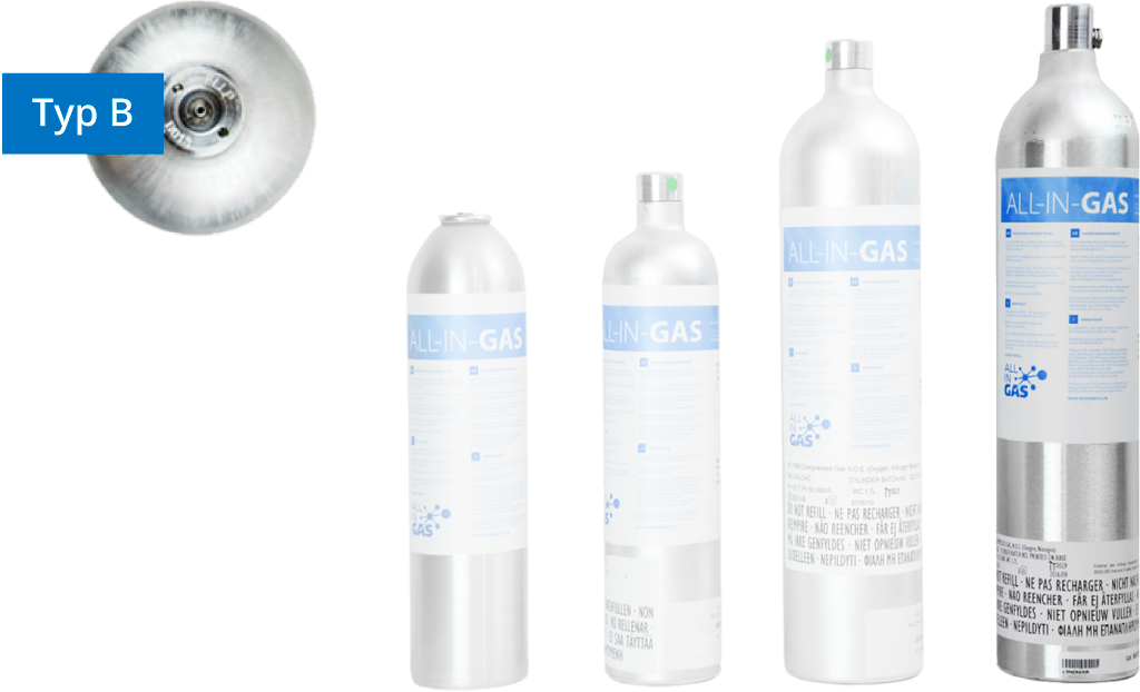 Vier Gasflaschen